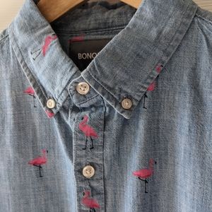 Bonobos Riviera flamingo print half-sleeve shirt